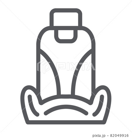 Car seat line icon, auto and part, car armchair sign, vector graphics, a linear pattern on a white background, eps 10. Car seat line icon, auto and part, car armchair sign, vector graphics, a linear pattern on a white background, eps 10. 82049916