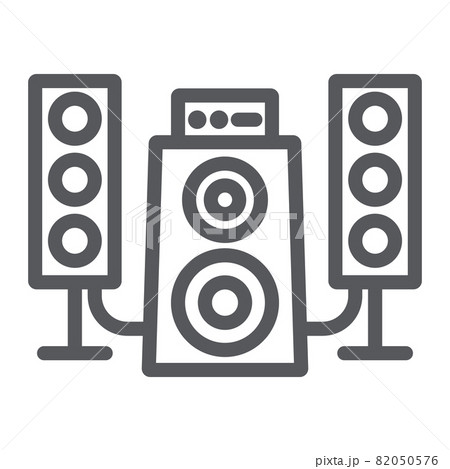 Speaker system line icon, audio and loudspeaker, music system sign, vector graphics, a linear pattern on a white background, eps 10. 82050576