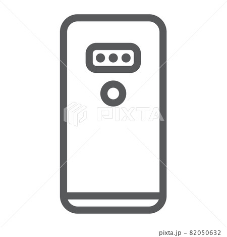 Smartphone With Three Camera Line Icon Gadget のイラスト素材