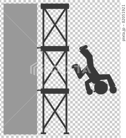建築現場の足場から落下する労災事故 82051921