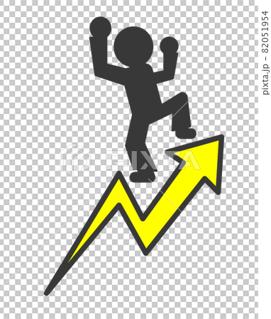 Illustration of a person who is pleased with a great leap forward Illustration of a person who is pleased with a great leap forward 82051954