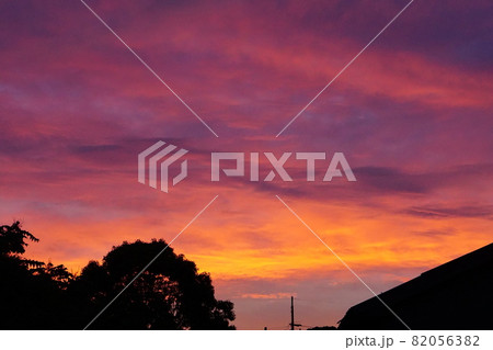 赤穂市の夕焼け 82056382