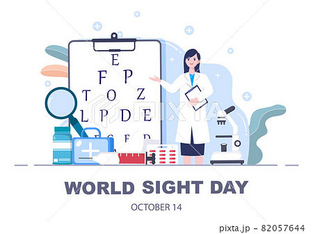 World Sight Day Background Vector Illustration Which is Commemorated Every Year for Where to Check Vision, Blindness, and Visual Impairment on the Eyes Concept 82057644