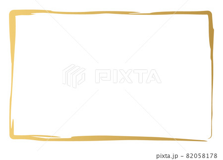 金色のシンプルな和風な線のフレーム素材 82058178