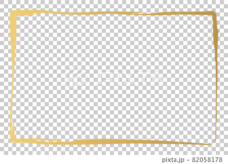 金色のシンプルな和風な線のフレーム素材 82058178