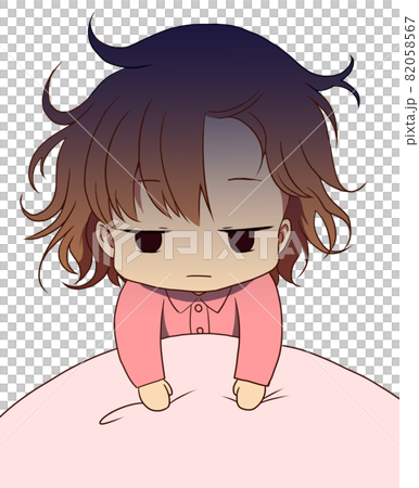 一個因醒來而生病的女人的插圖 82058567