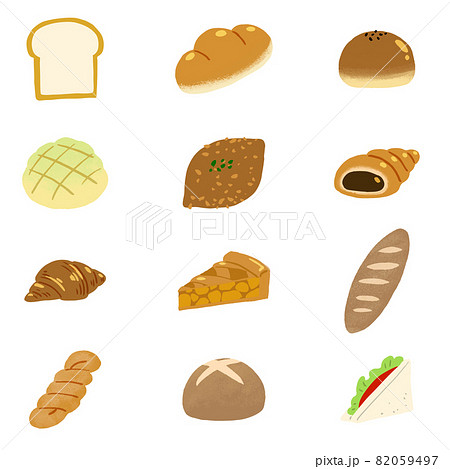 パンのイラストセット パンのイラストセット 82059497