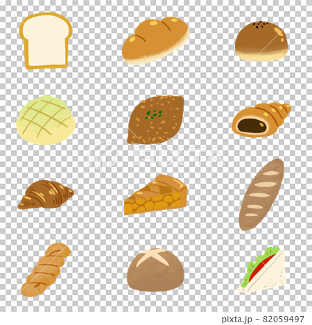 パンのイラストセット パンのイラストセット 82059497