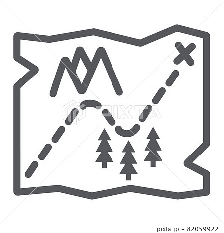 Map line icon, travel and navigation, paper map sign, vector graphics, a linear pattern on a white background, eps 10. Map line icon, travel and navigation, paper map sign, vector graphics, a linear pattern on a white background, eps 10. 82059922