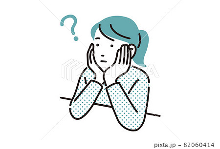 人物 考える女の子 82060414