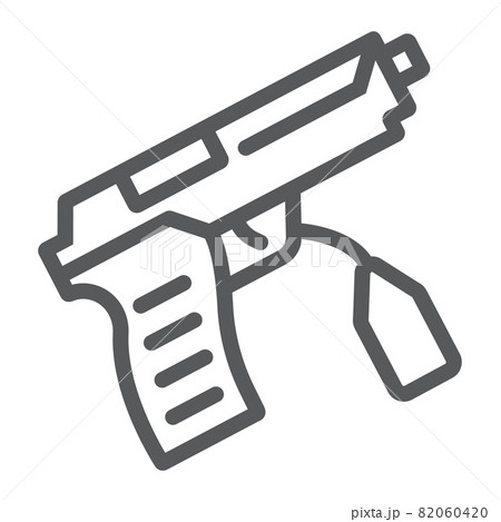 Evidence line icon, law and crime, gun sign, vector graphics, a linear pattern on a white background, eps 10. Evidence line icon, law and crime, gun sign, vector graphics, a linear pattern on a white background, eps 10. 82060420