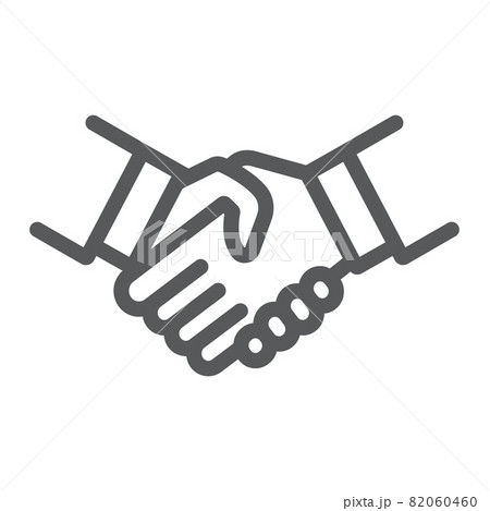 Handshake line icon, shake and agreement, diplomacy sign, vector graphics, a linear pattern on a white background, eps 10. Handshake line icon, shake and agreement, diplomacy sign, vector graphics, a linear pattern on a white background, eps 10. 82060460