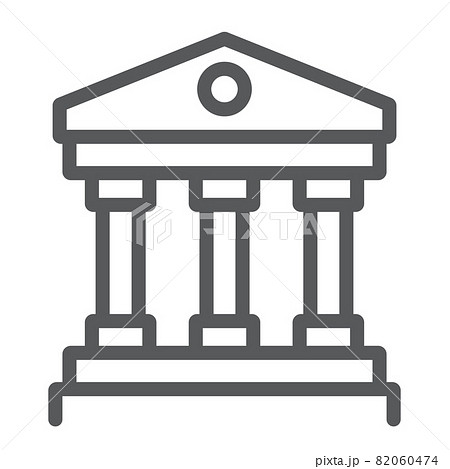 Court house line icon, institution and architecture, bank building sign, vector graphics, a linear pattern on a white background, eps 10. 82060474