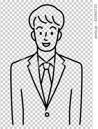 Upper body (line) of a young man wearing a suit Upper body (line) of a young man wearing a suit 82060720