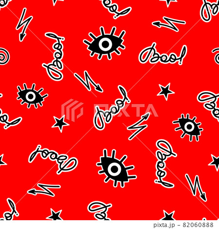 Halloween background design with handwriting Boo inscription and drawn signs 82060888