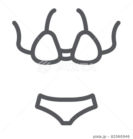 Swimsuit line icon, swimwear and fashion, bikini sign, vector graphics, a linear pattern on a white background, eps 10. 82060946