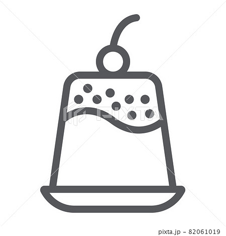Pudding line icon, sweet and food, dessert sign, vector graphics, a linear pattern on a white background, eps 10. 82061019