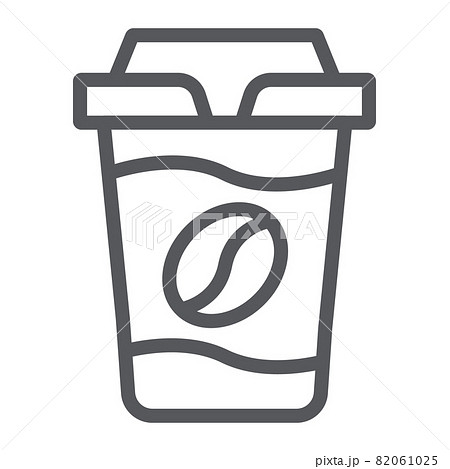 Coffe street cup line icon, coffee and drink, paper cup sign, vector graphics, a linear pattern on a white background, eps 10. Coffe street cup line icon, coffee and drink, paper cup sign, vector graphics, a linear pattern on a white background, eps 10. 82061025