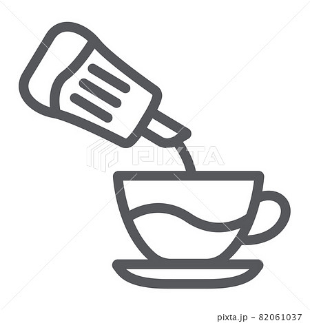 Sugar line icon, drink and sweet, sugar and cup sign, vector graphics, a linear pattern on a white background, eps 10. 82061037