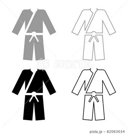Sports Kimono Japanese wear set icon grey black Sports Kimono Japanese wear set icon grey black 82063034