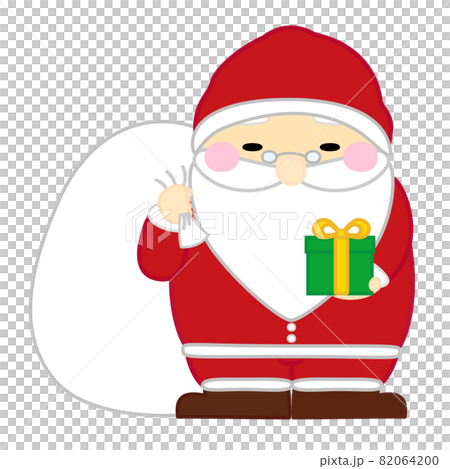 Simple and cute illustrations of Santa and gifts that can be used for Christmas. 82064200
