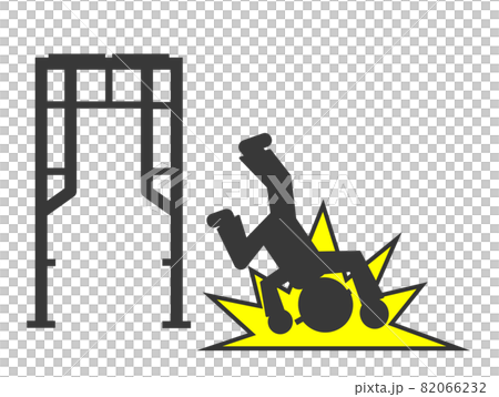 現場の枠組み足場から転落する人物 82066232