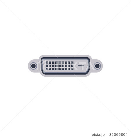 DVI-D pc universal connector icon. Vector graphic illustration of Port in flat style. 82066804