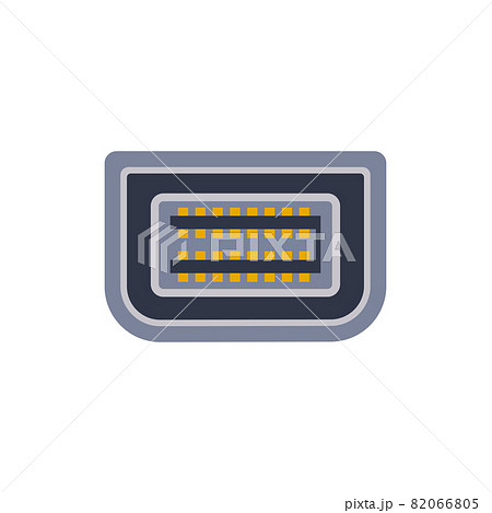 Mini DVI pc universal connector icon. Vector graphic illustration of Port in flat style. 82066805