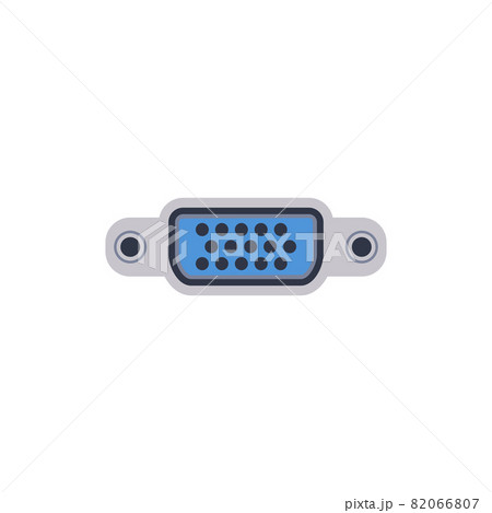 VGA pc universal connector icon. Vector graphic illustration of Port in flat style. 82066807