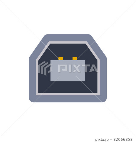 USB B 2.0 pc universal connector icon. Vector graphic illustration of Port in flat style. 82066858