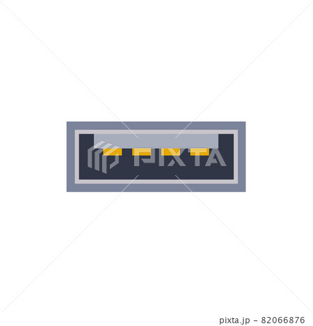 USB micro A pc universal connector icon. Vector graphic illustration of Port in flat style. 82066876