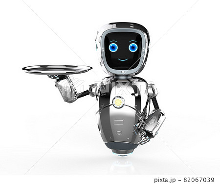 Assistant Robot With Serving Trayのイラスト素材