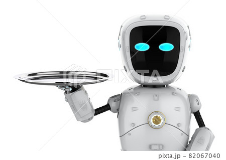 Assistant Robot With Serving Trayのイラスト素材