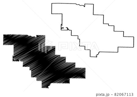 Saline County, Arkansas (U.S. county, United States of America,USA, U.S., US) map vector illustration, scribble sketch Saline map 82067113