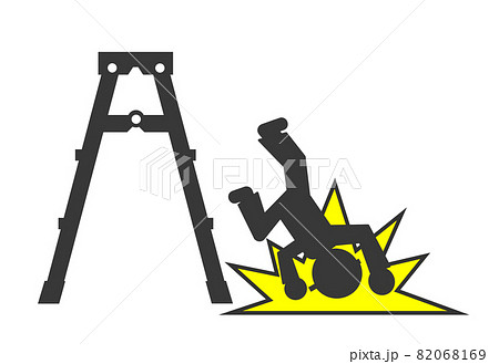 三脚から転落して大怪我をする作業員 三脚から転落して大怪我をする作業員 82068169