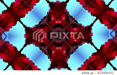 Cyan seamless pattern with cross. Purple kaleidoscope. Cyan seamless pattern with cross. Purple kaleidoscope. 82068432