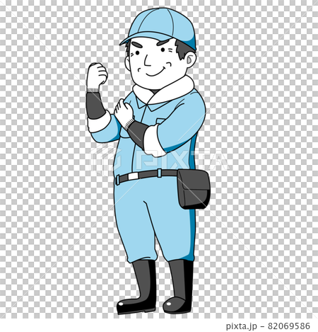 An energetic silver generation man in work clothes (simple color) An energetic silver generation man in work clothes (simple color) 82069586
