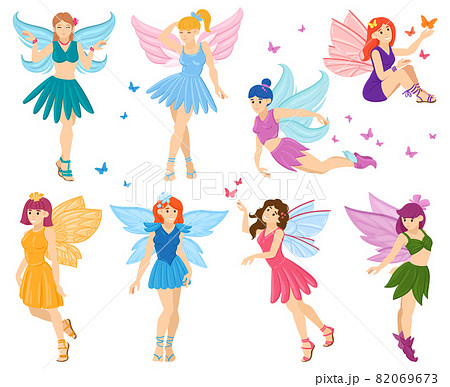 Cartoon magical fairy tale little fairies... - Stock Illustration  [82069673] - PIXTA