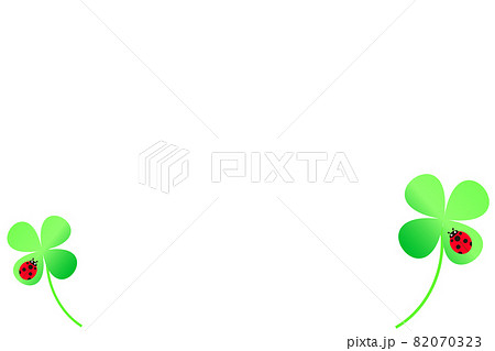 四つ葉のクローバーとてんとう虫のイラスト のイラスト素材