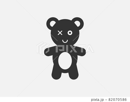 Teddy toy icon on white background. Line style vector illustration. 82070586