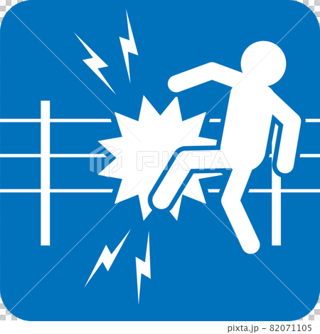 Pictogram of electric fence caution Pictogram of electric fence caution 82071105