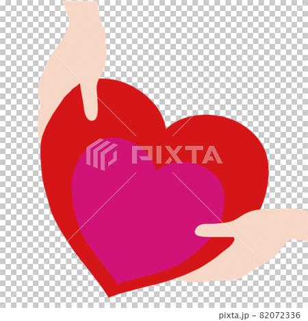 Illustration of handing a heart / Valentine, blood donation, donor 82072336