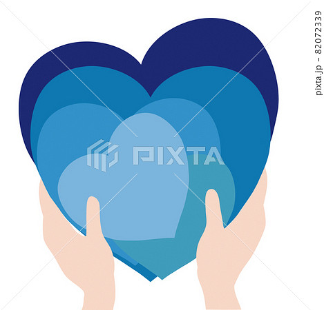 ハートを手渡すイラスト/バレンタイン・献血・ドナー ハートを手渡すイラスト/バレンタイン・献血・ドナー 82072339