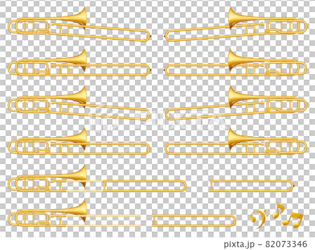 トロンボーンのイラスト素材セット 82073346