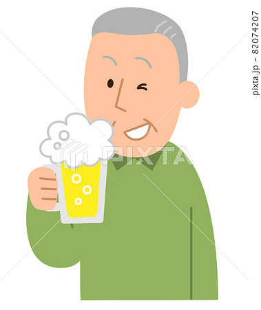 ビールを飲む男性 のイラスト素材 0747