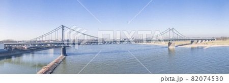 Aerial of the bridge between Krefeld and Duisburg 82074530