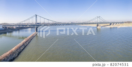 Aerial of the bridge between Krefeld and Duisburg 82074531