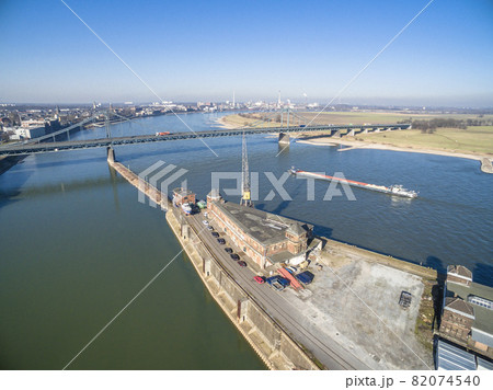 The historic harbour of Krefeld, aerial 82074540