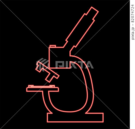Neon microscope red color vector illustration Neon microscope red color vector illustration 82074724