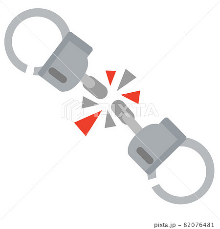 Handcuff. Icon of arrest of offender. Element of police and prisons. 82076481